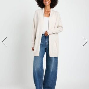 NWT Splendid Tori 100% cashmere Women's Open-Front Sweater cardigan w pockets S